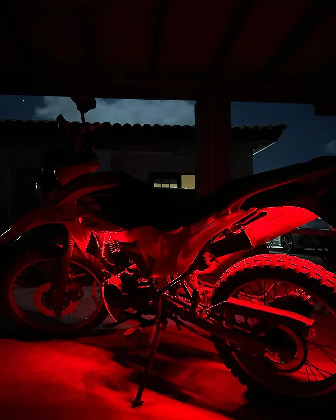 Motorcycle with glow kit