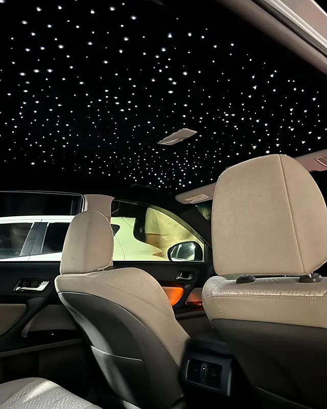 A dense white star field across a Toyota Mark X roof