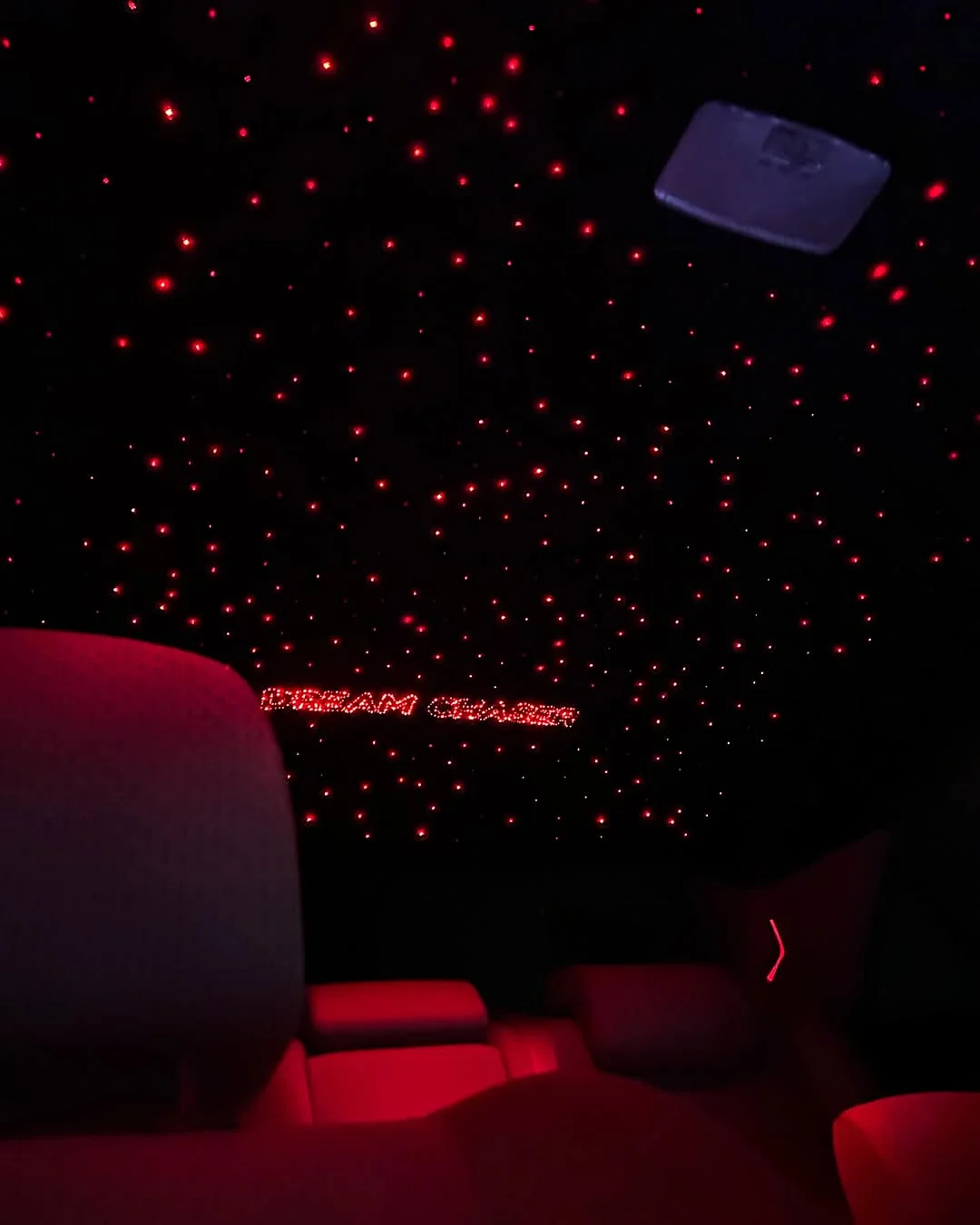 Red starlight roof with DREAM CHASER written in the stars