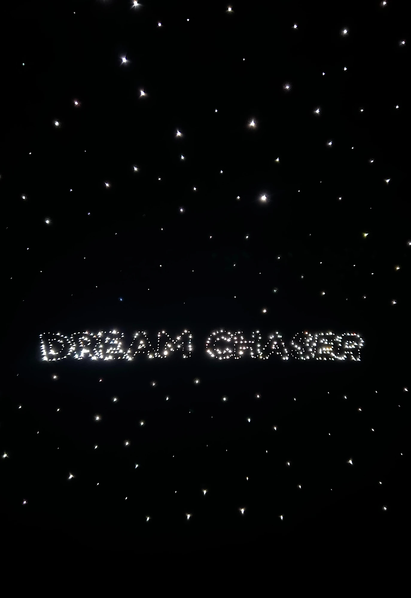 DREAM CHASER written in fiber-optic stars in a Mark X headliner